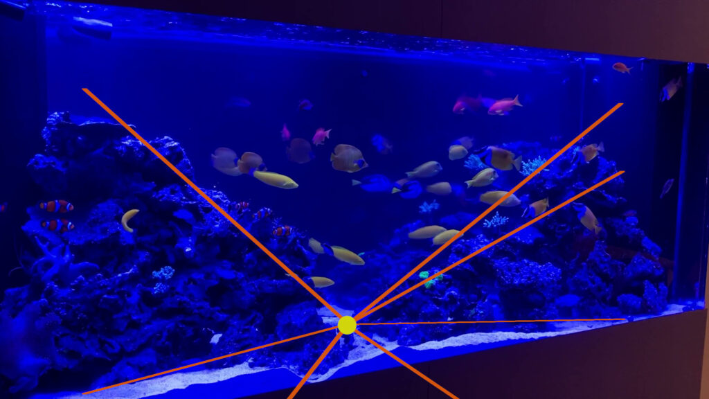 凹構図の一点透視図法