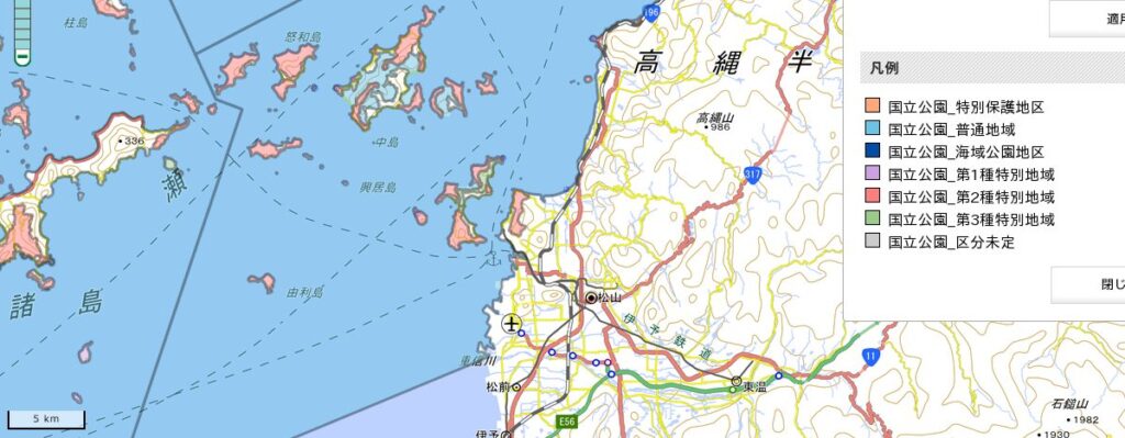 松山～海洋公園地区